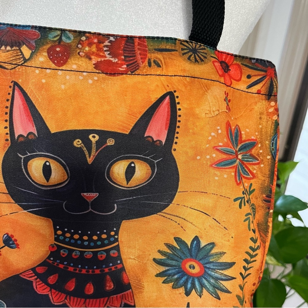Whimsical Black Cat Tote Bag Brand New ♦️ - Picture 3 of 3